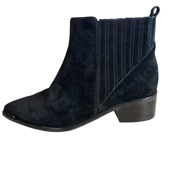 Marc Fisher MLYommi black suede leather booties  pull on size 7 - Picture 4 of 16